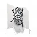 Picasso camel sketch tattoo design idea