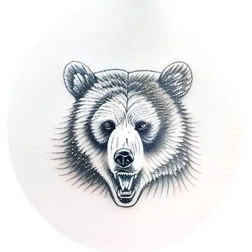 angry bear Celtic  tattoo design idea