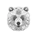 angry bear Celtic  tattoo design idea