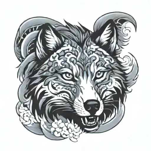 Gray Wolf tattoo design idea
