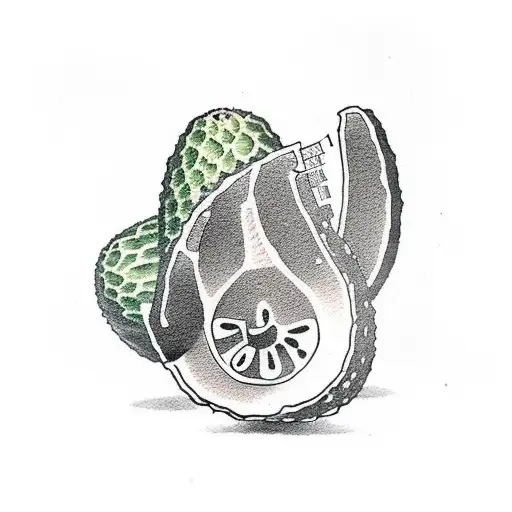 avocado small plant tattoo design idea