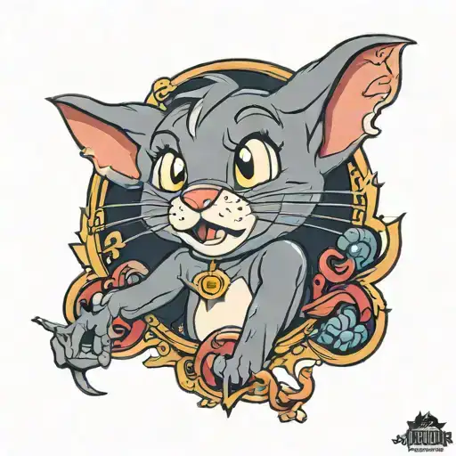 tom and jerry tattoo design idea