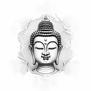 Buddha face tattoo design idea