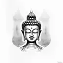 Buddha face tattoo design idea