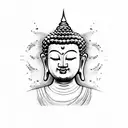 Buddha face tattoo design idea