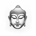 Buddha face tattoo design idea