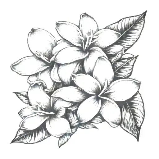 plumeria flowers tattoo design idea