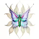 steampunk luna moth tattoo design idea