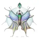 steampunk luna moth tattoo design idea