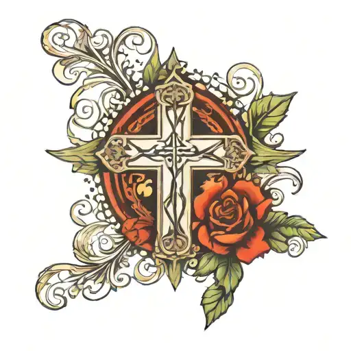 word Miracle with a cross incorporated tattoo design idea