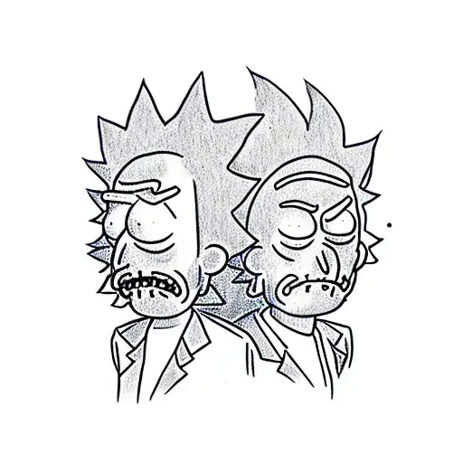  rick and morty couple tattoo tattoo design idea
