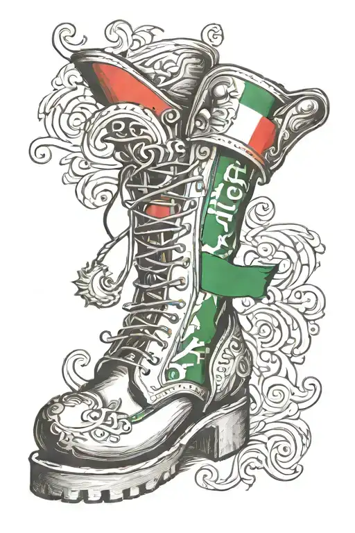 Italy boot with color of Italian flag   tattoo design idea