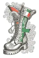 Italy boot with color of Italian flag   tattoo design idea