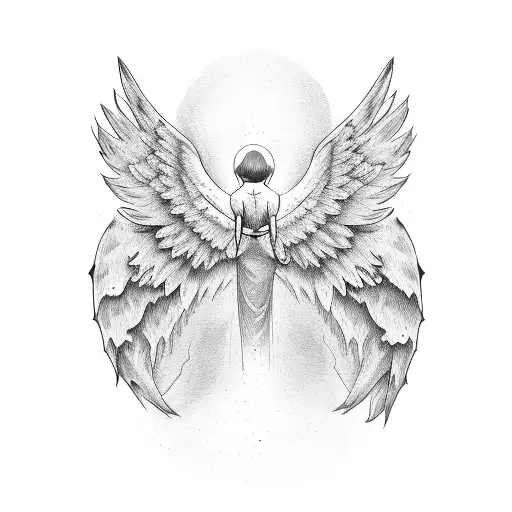 Tattoo uploaded by Niside • Angel Back piece in progress ! From Niside  @Niside #angel #angeltattoo #hustlebutter #tattoo #wings  #blackandgraytattoo #cheyenne • Tattoodo