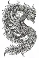 spiral phoenix rising tattoo design idea