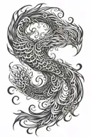 spiral phoenix rising tattoo design idea
