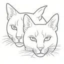3 cats head outline  tattoo design idea