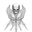 Grim Reaper, wings tattoo design idea