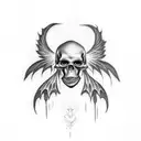 Grim Reaper, wings tattoo design idea
