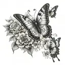 Garden, butterflies fluttering collarbone tattoo design idea