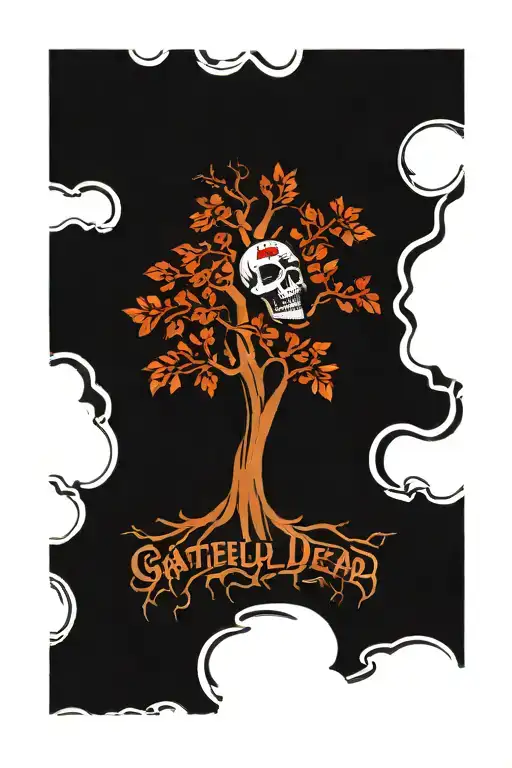 grateful dead oak tree tattoo design idea
