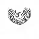 phoenix with Arabic calligraphy  tattoo design idea