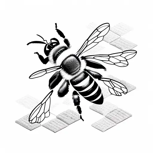 bee honeycomb sharp tattoo design idea