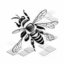 bee honeycomb sharp tattoo design idea