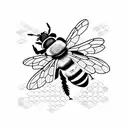 bee honeycomb sharp tattoo design idea
