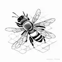 bee honeycomb sharp tattoo design idea