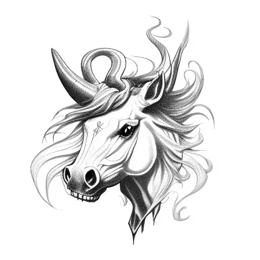 demon horse full body tattoo design idea