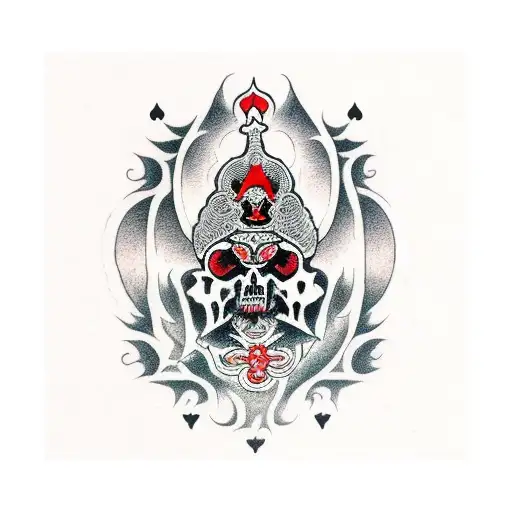 Ace of Spades with death samuri tattoo design idea