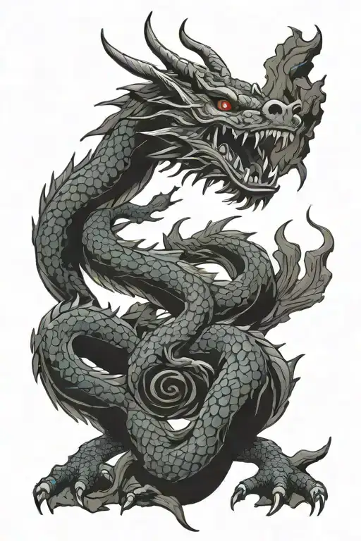 nordic dragon tattoo design idea