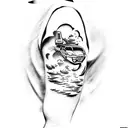 lower arm sleeve design with clouds and car related tattoo design idea