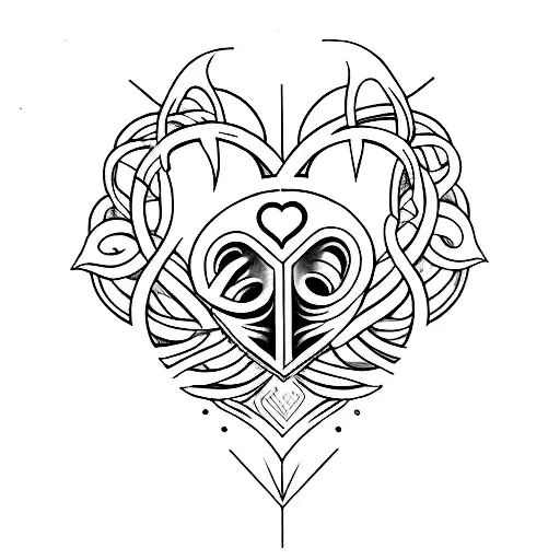 Memento mori heart beat tattoo design idea