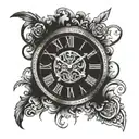 clock with roman numerals 1 tattoo design idea