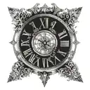 clock with roman numerals 1 tattoo design idea