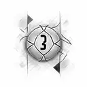 A soccer field with the number 31 marked on the yard lines tattoo design idea