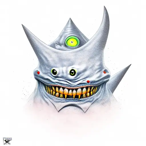 Gengar creapy terror movie tattoo design idea