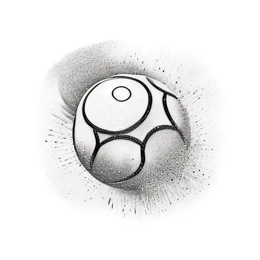 a ball with a clown face on it tattoo design idea