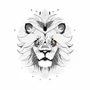 angry Lion with red ayes tattoo design idea