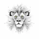 angry Lion with red ayes tattoo design idea