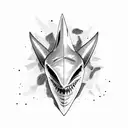 shark  skull tattoo design idea