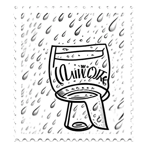 wine glass, rain, getaway car Taylor Swift inspired, postage stamp tattoo design idea