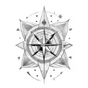 arrow with compass tattoo design idea