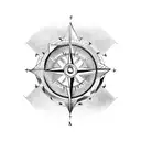 arrow with compass tattoo design idea
