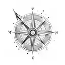 arrow with compass tattoo design idea