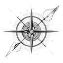 arrow with compass tattoo design idea
