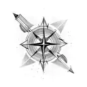 arrow with compass tattoo design idea