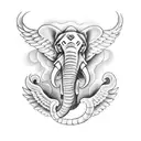 elephant, the wings of a phoenix, and the tail of a snake tattoo design idea